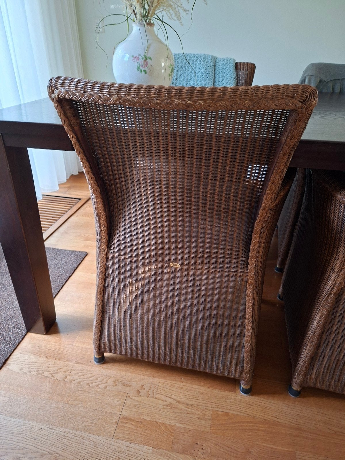 SM Design Lloyd Loom 4 stoelen, Ophalen, Bruin, Riet of Rotan, Zo goed als nieuw