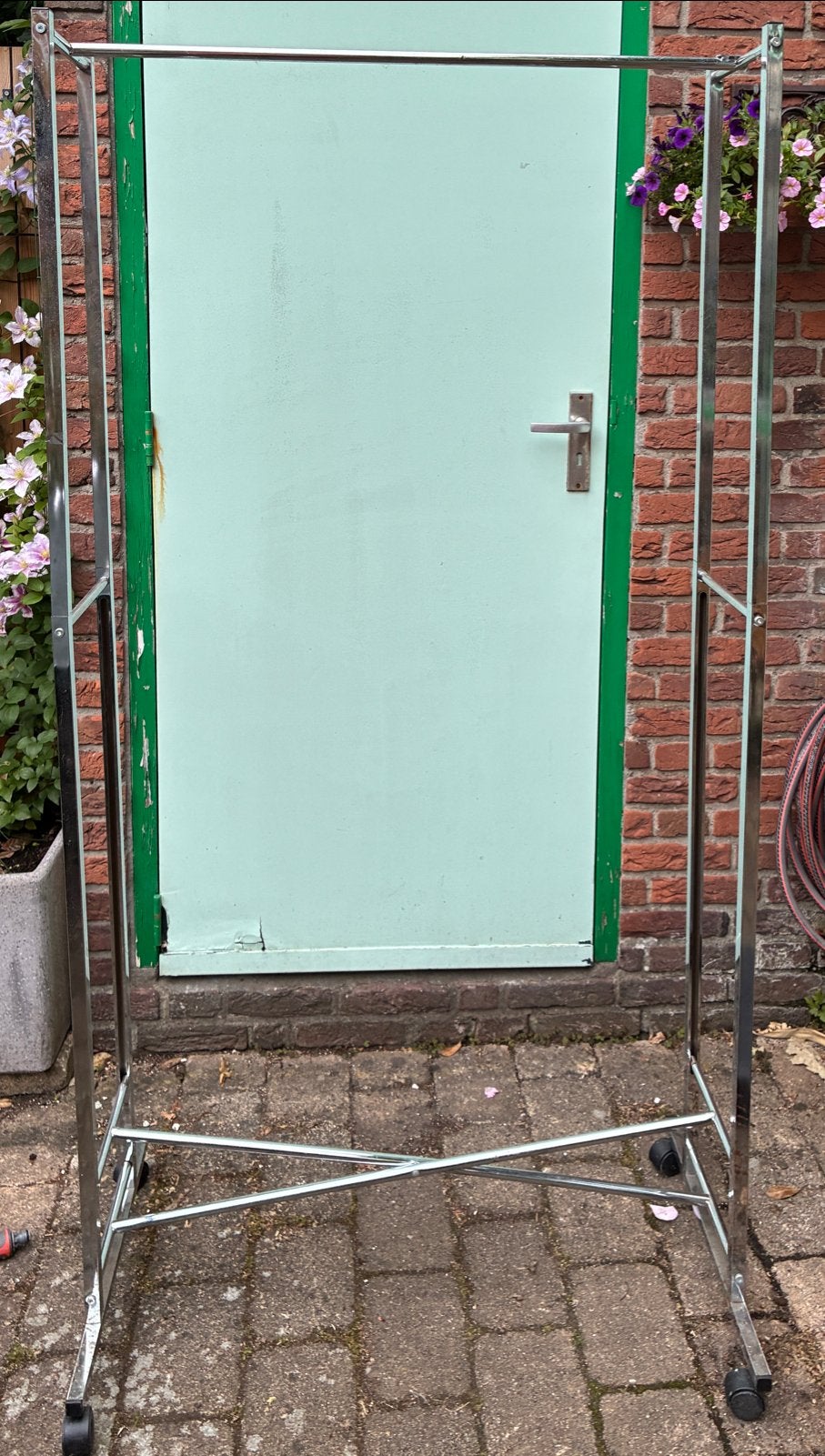 Kledingrek op wielen, inklapbaar, Ophalen, Gebruikt, Metaal, Kinderen en Volwassenen