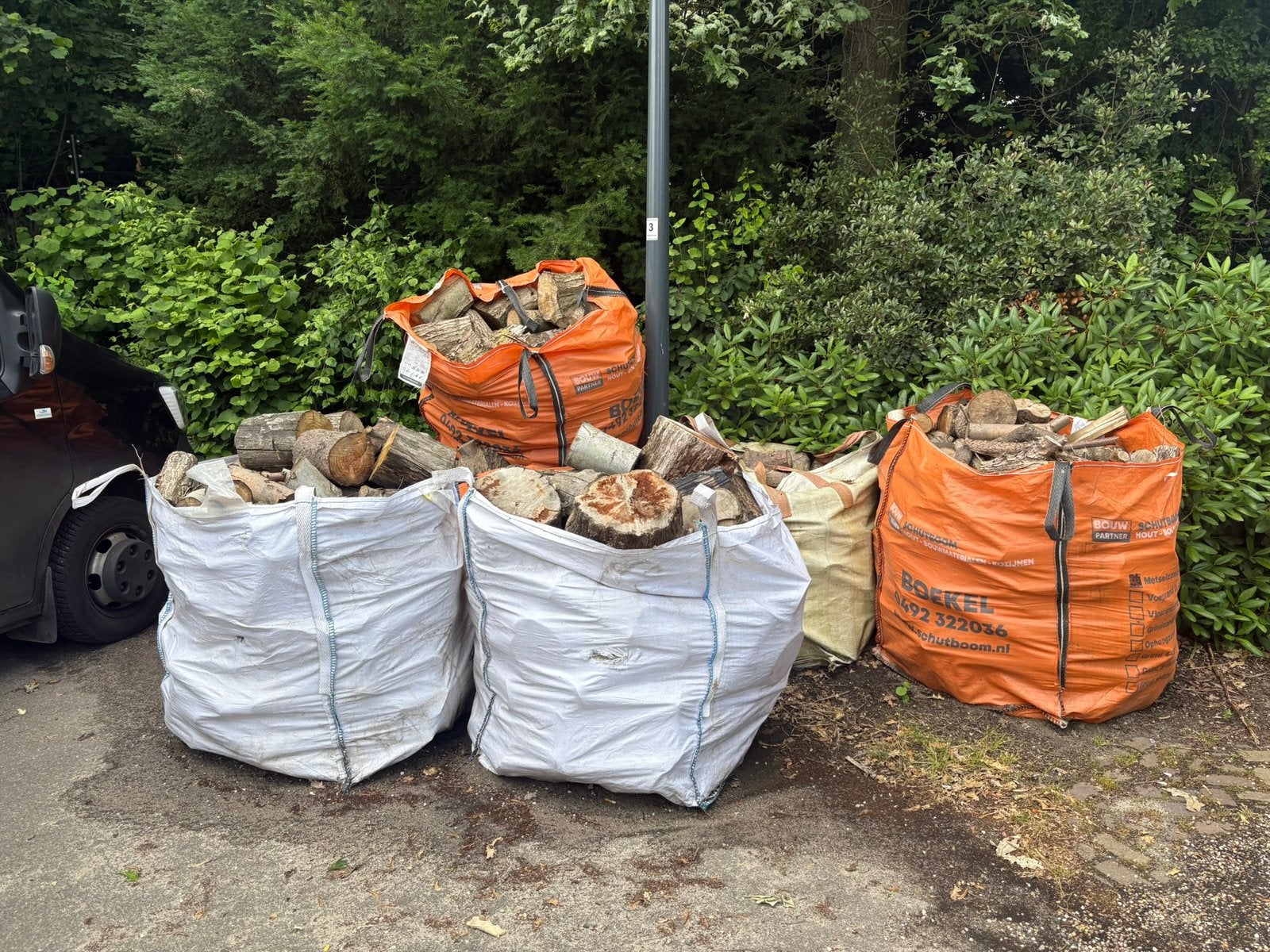 Kachel hout 7 big bags, Tuin en Terras, Haardhout, 6 m³ of meer, Ophalen