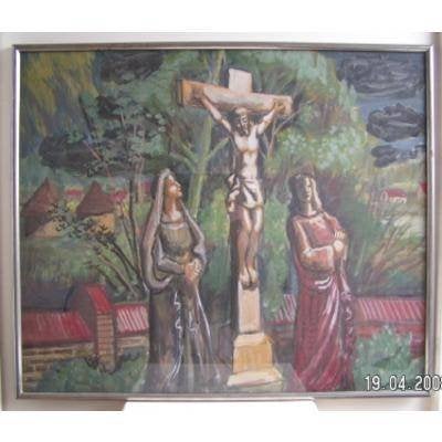 Hubert Bekman schilderij Geloofsafbeelding uit 1943 (framed), Verzenden