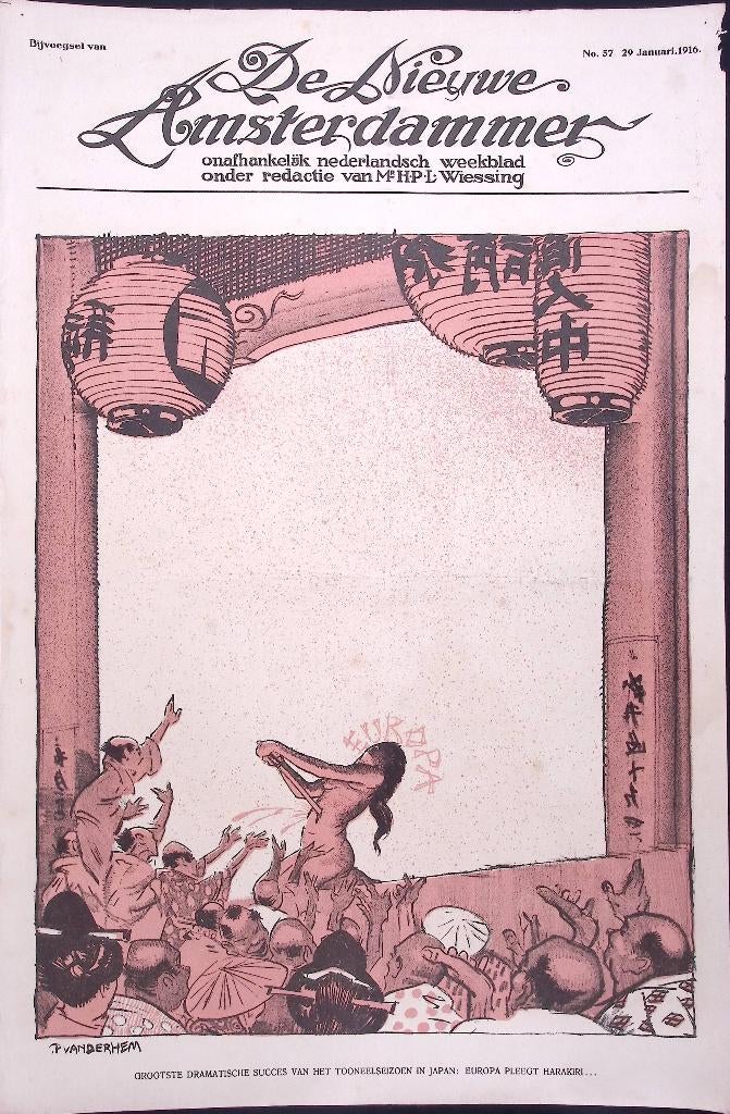 Spotprent over de Oorlog in Europa met Japans perspectief, Ophalen