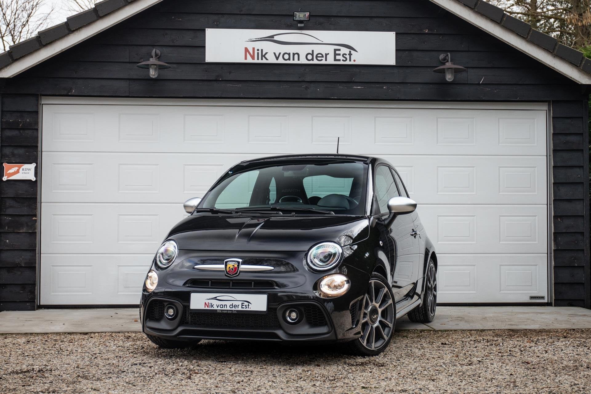 Abarth 595 Turismo- Cioccolato leder-Clima-PDC-Sportuitlaat-, Auto's, Dealer onderhouden, Gebruikt, Zwart, Leder