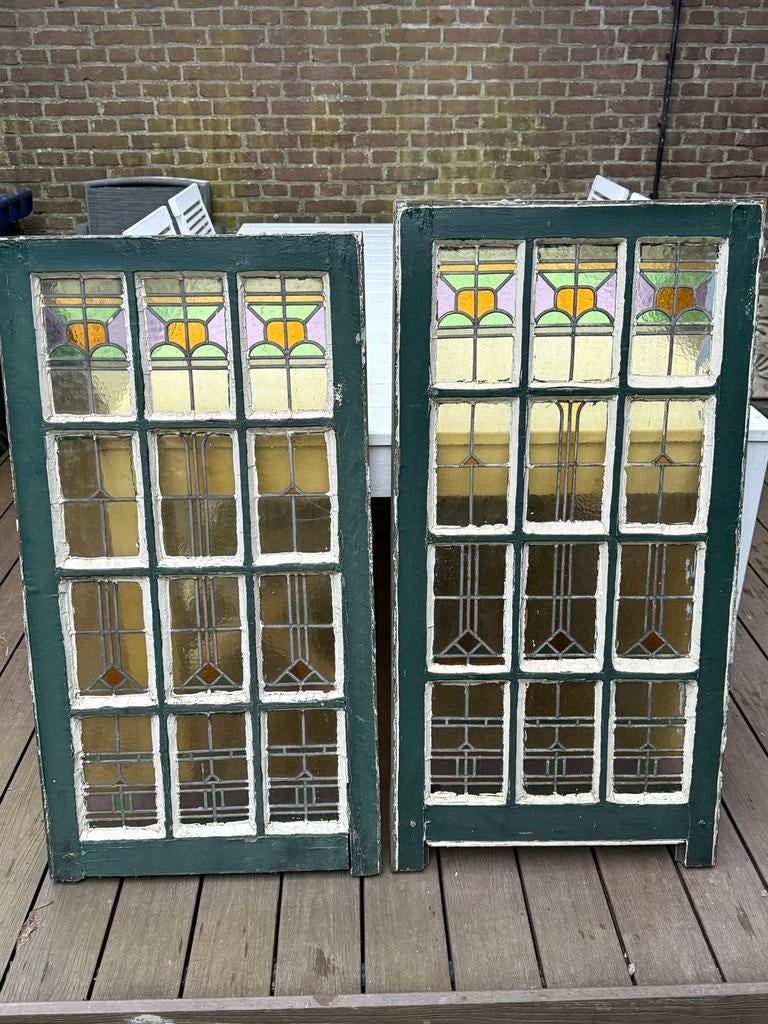 Glas in lood ramen 1907, Ophalen, Gevelraam of Ruit, Gebruikt, Glas in lood