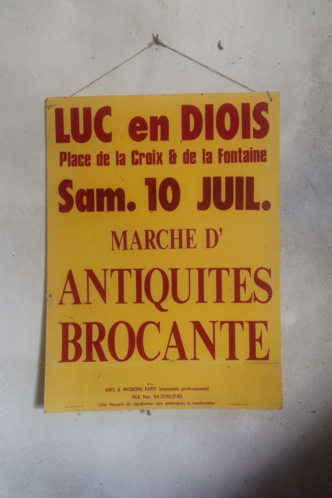 Brocante Frans reclamebord, Ophalen
