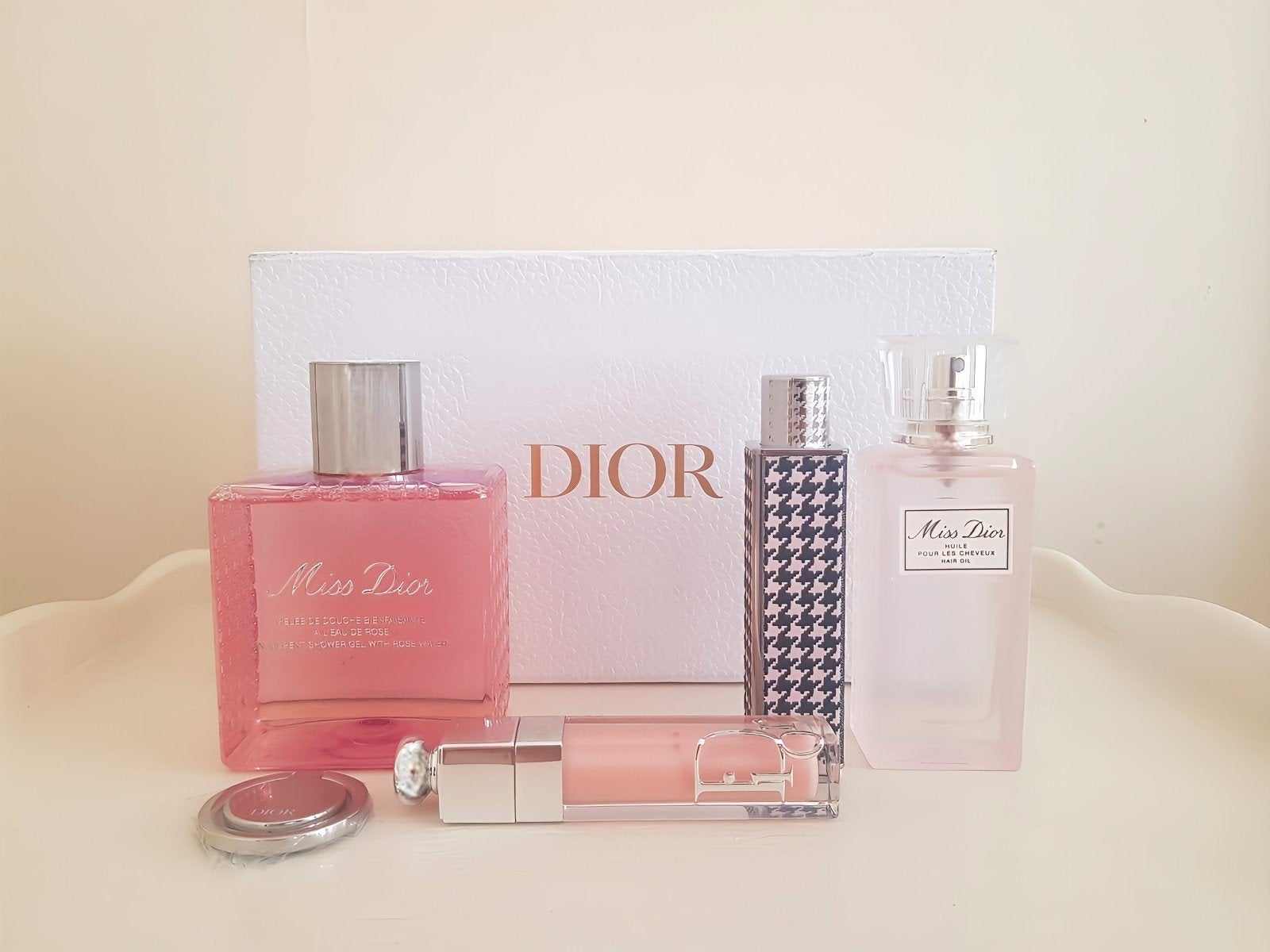 Prachtige Dior set, Lip Maximizer, Hair Parfume, Shower Gel, Ophalen of Verzenden