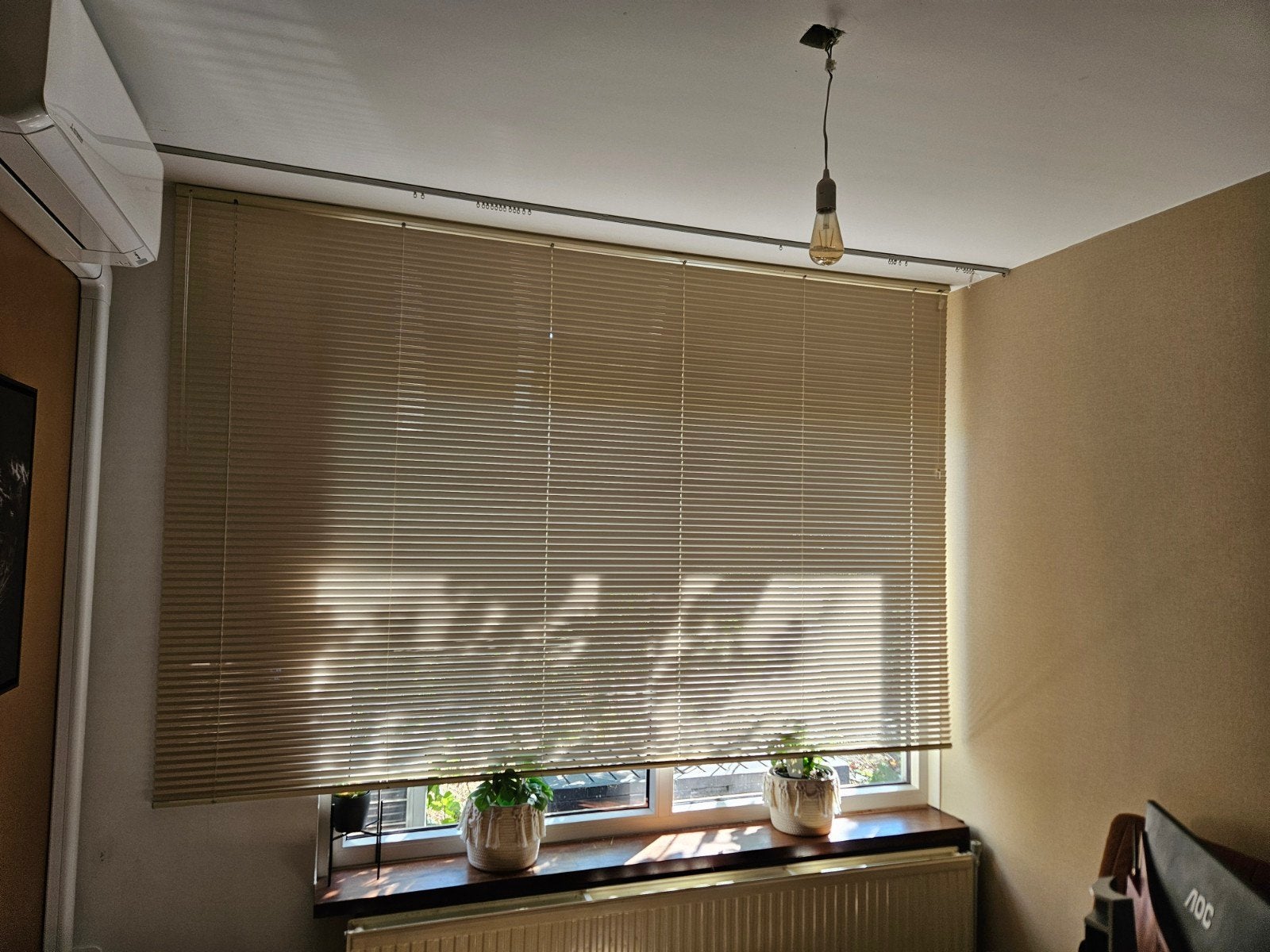 Jaloezie / luxaflex 265 breed x175 hoog beige, Ophalen, Jaloezie, Gebruikt, Overige merken