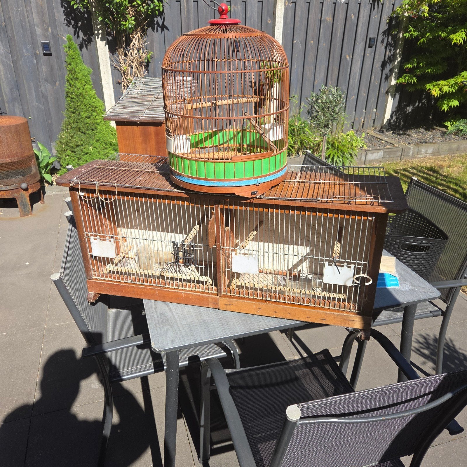 Te koop oude vintens vinkenkooien 4 stuks, Dieren en Toebehoren, Vogels | Hokken en Kooien, Ophalen, Gebruikt, Hout, Vogelkooi