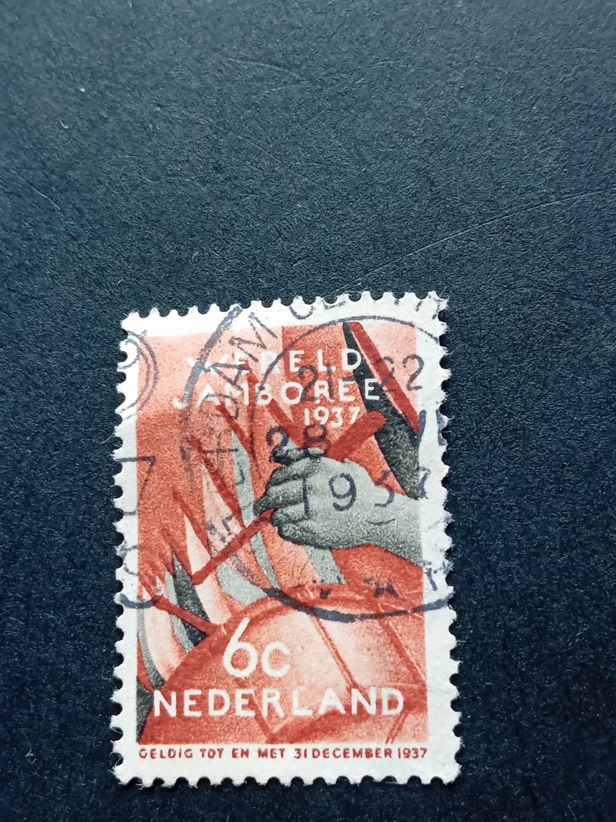 Nederland 6c Jamboree 1937 postzegel, Ophalen of Verzenden, T/m 1940, Gestempeld