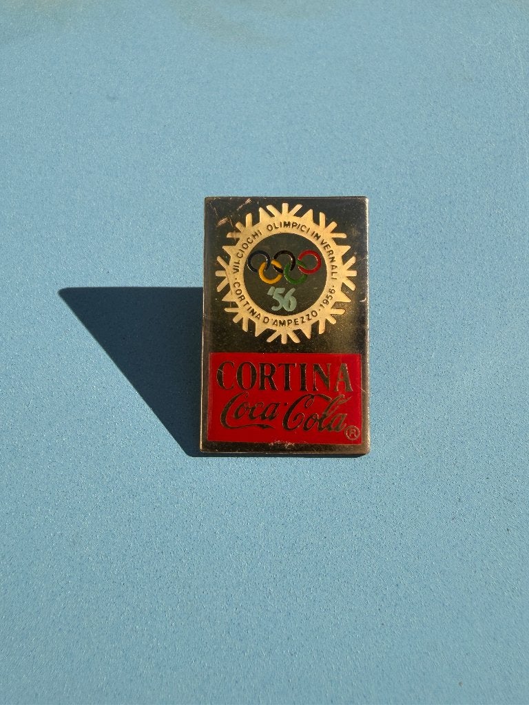 Vintage Pin van Coca-Cola  Olympische Spelen van Cortina1956, Ophalen of Verzenden, Zo goed als nieuw, Sport, Speldje of Pin