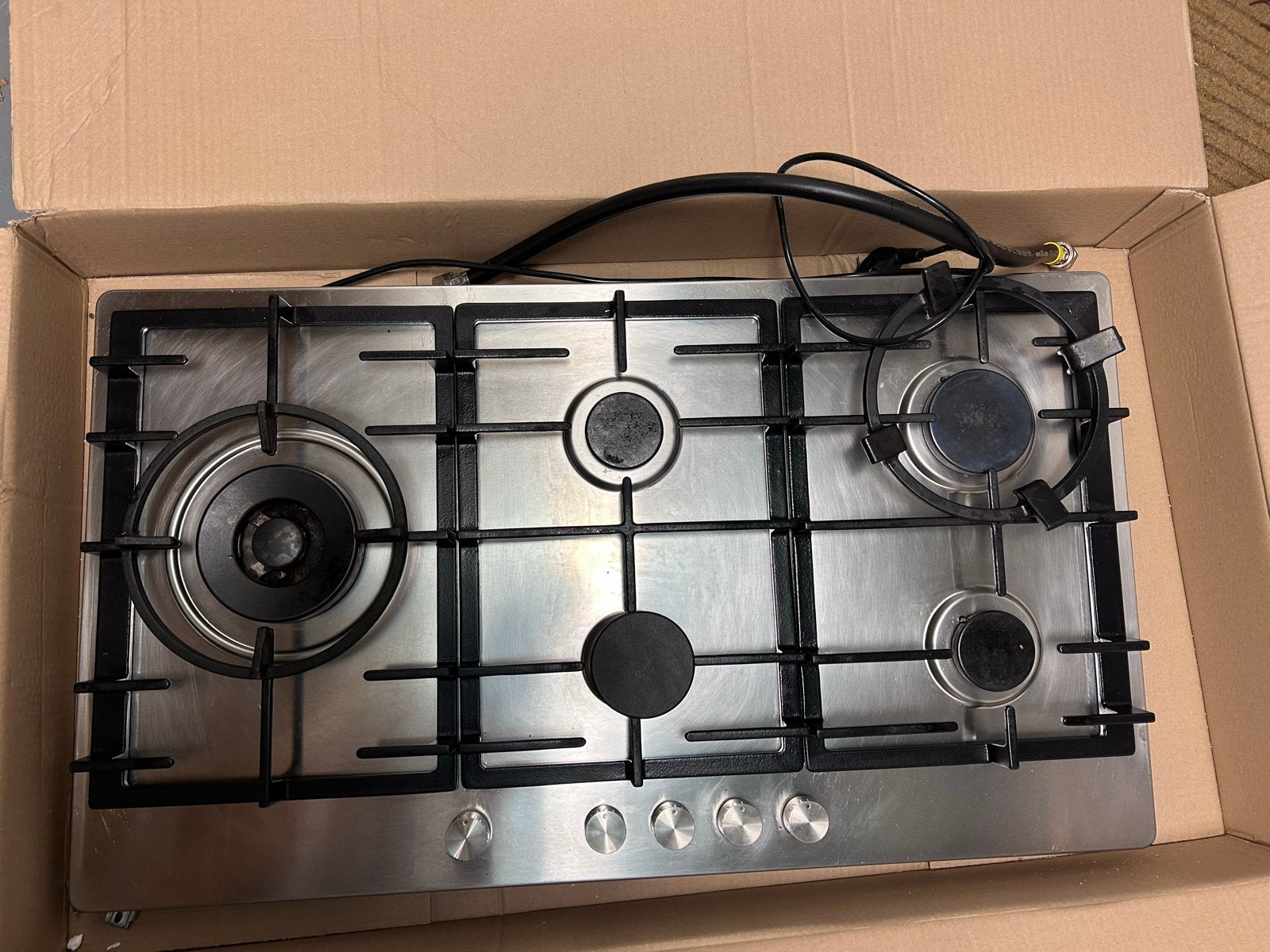 Siemens iQ500 inbouw gas kookplaat 5-pits RVS EC915SC90N, Ophalen, Gebruikt, Inbouw, Gas