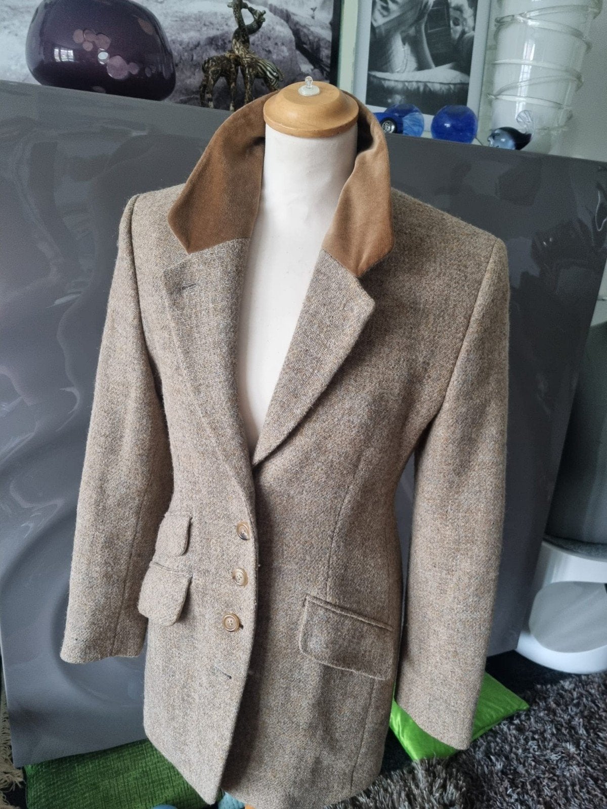 Pauw Harris Tweed colbert, maat 1, uitmuntende conditie., Beige, Pauw, Ophalen of Verzenden, Zo goed als nieuw