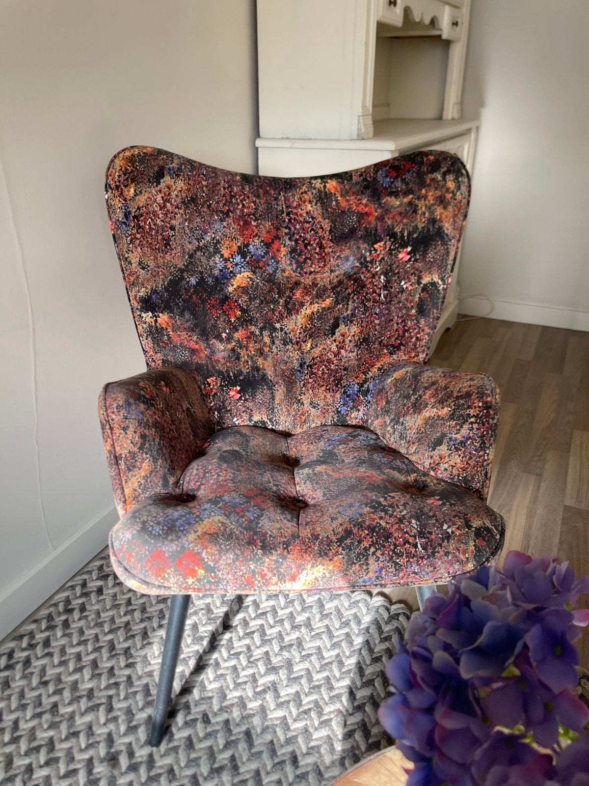 fauteuil gebloemd, Ophalen, Zo goed als nieuw, 75 tot 100 cm, 50 tot 75 cm