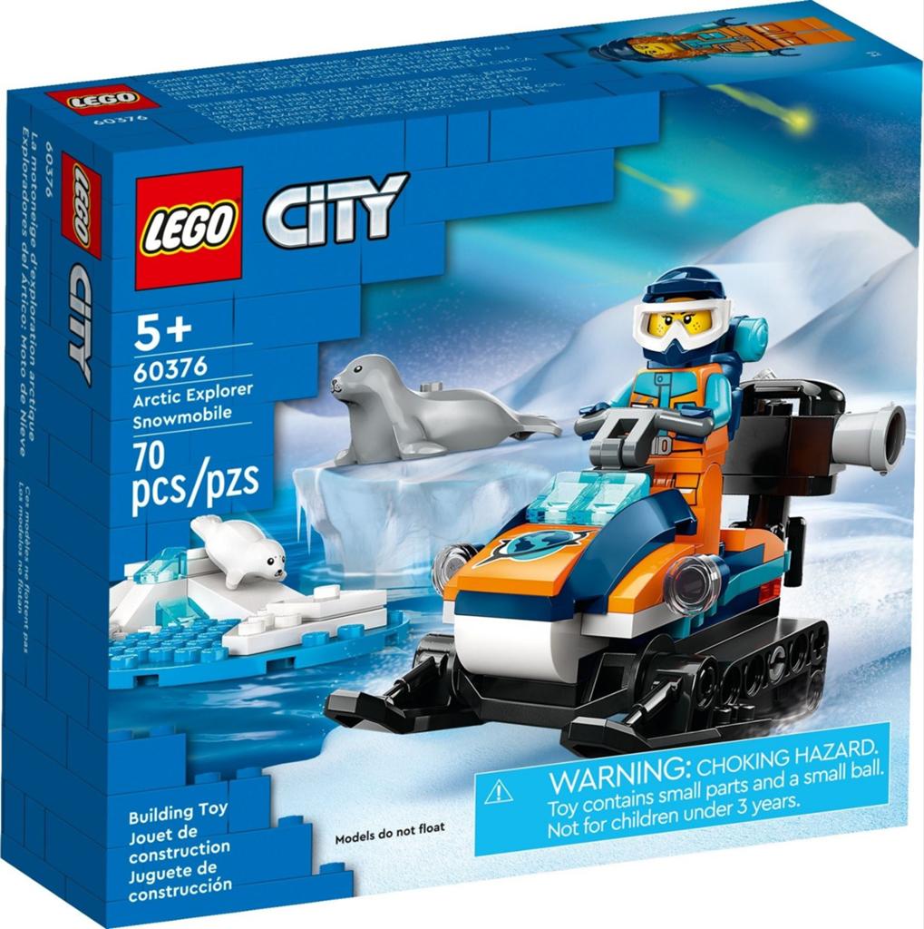 LEGO City 60376 Arctische Verkenner Sneeuwscooter, Inclusief minifiguren, City, Lego, Nieuw