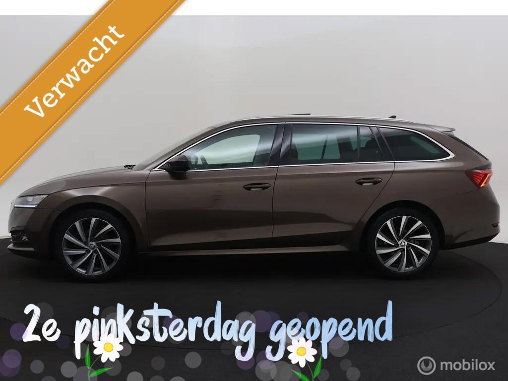 Skoda Octavia 1.0 e-TSI Automaat Trekhaak Pano Led Leer ACC, Auto's, Skoda, Gebruikt, Bruin, 19 km/l, 3 cilinders