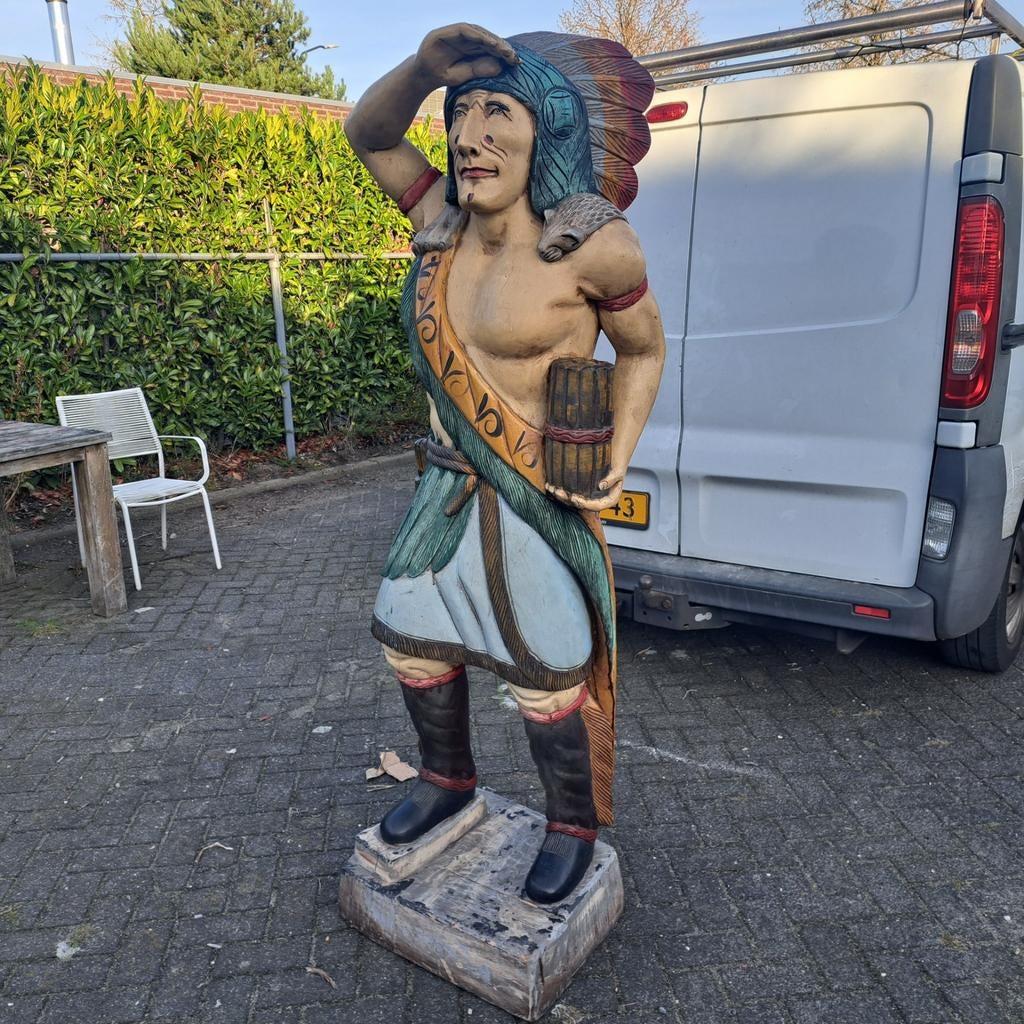 Chief indiaan Houten beeld Xxl, Antiek en Kunst, Kunst | Beelden en Houtsnijwerken, Ophalen