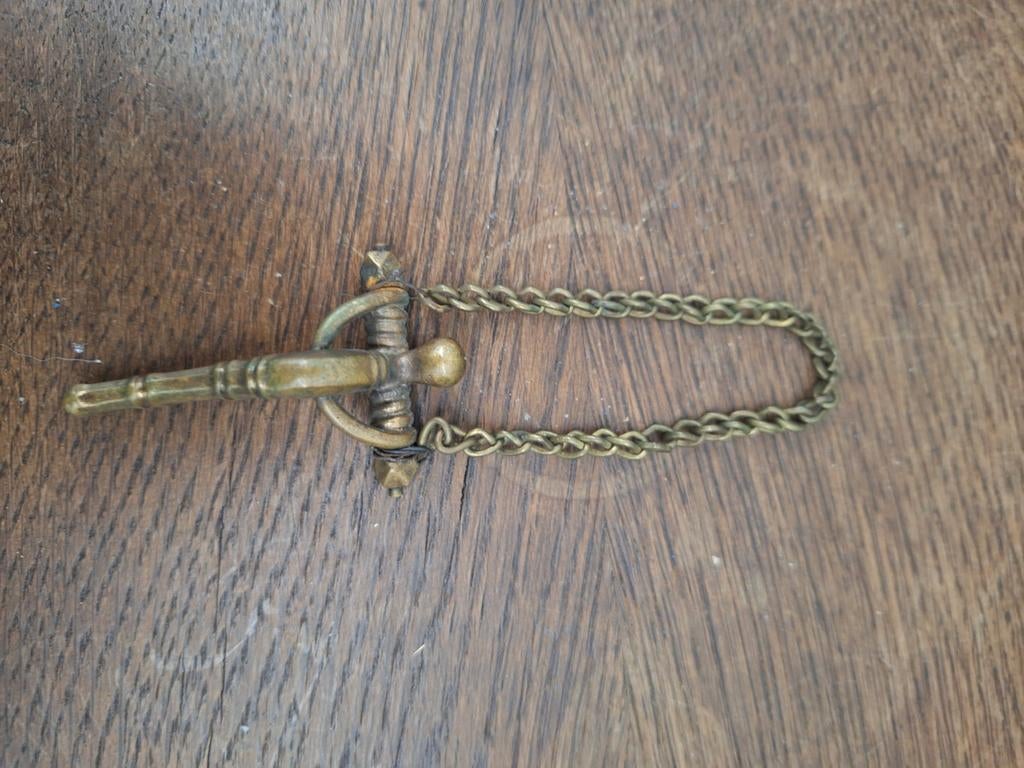Antieke messing mantelspeld, Ophalen of Verzenden
