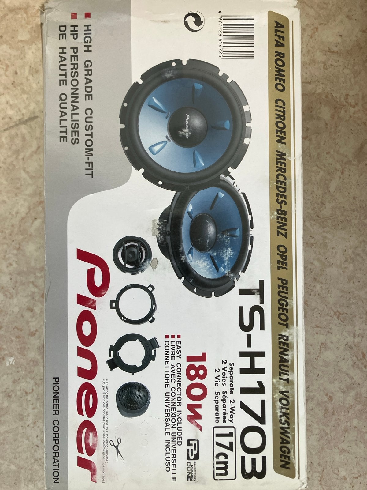 Pioneer TS-H1703 17cm 2-weg autospeakers, Ophalen of Verzenden, Zo goed als nieuw