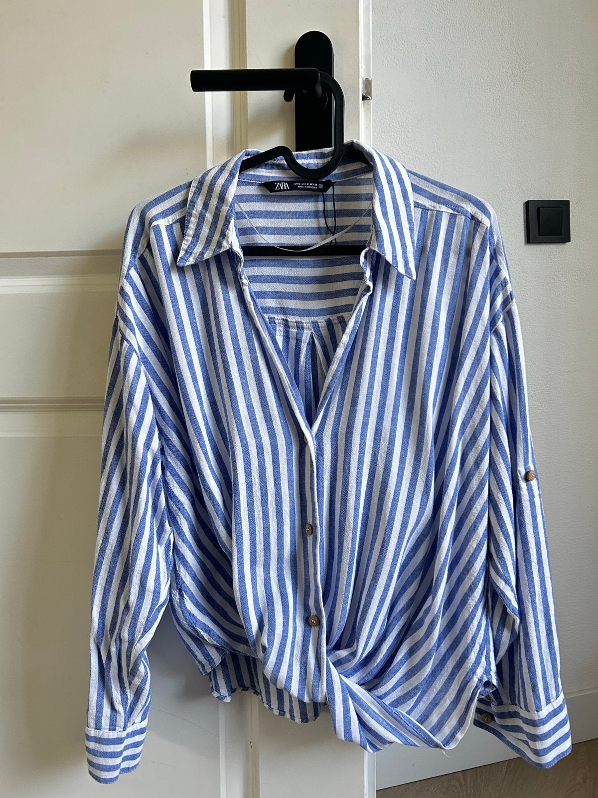 Zara gestreepte blouse maat M, Ophalen, Zo goed als nieuw, Maat 38/40 (M), Blauw