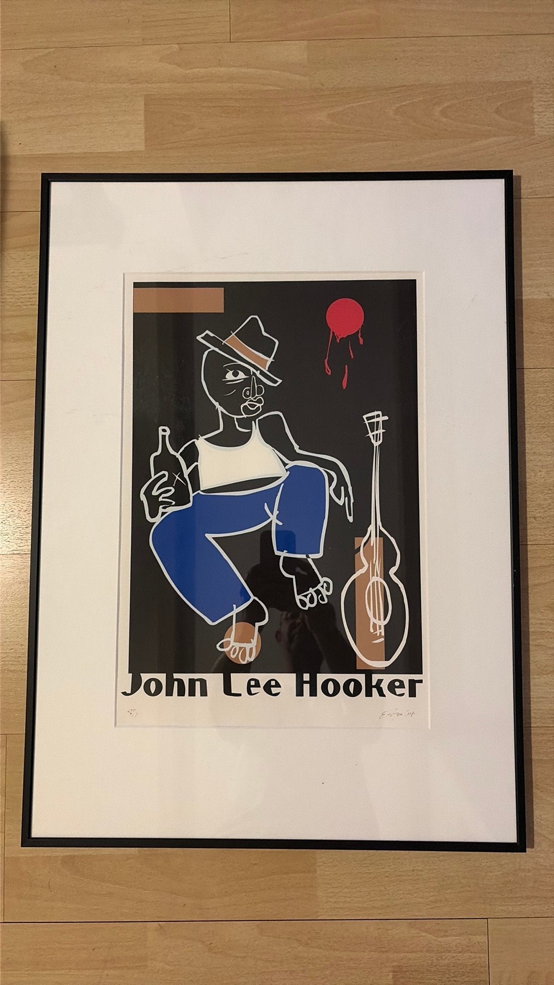 Artorint John Lee Hooker door Easton Davy (40/99), Antiek en Kunst, Gelimiteerde oplage, Ophalen of Verzenden, Portret en Figuren