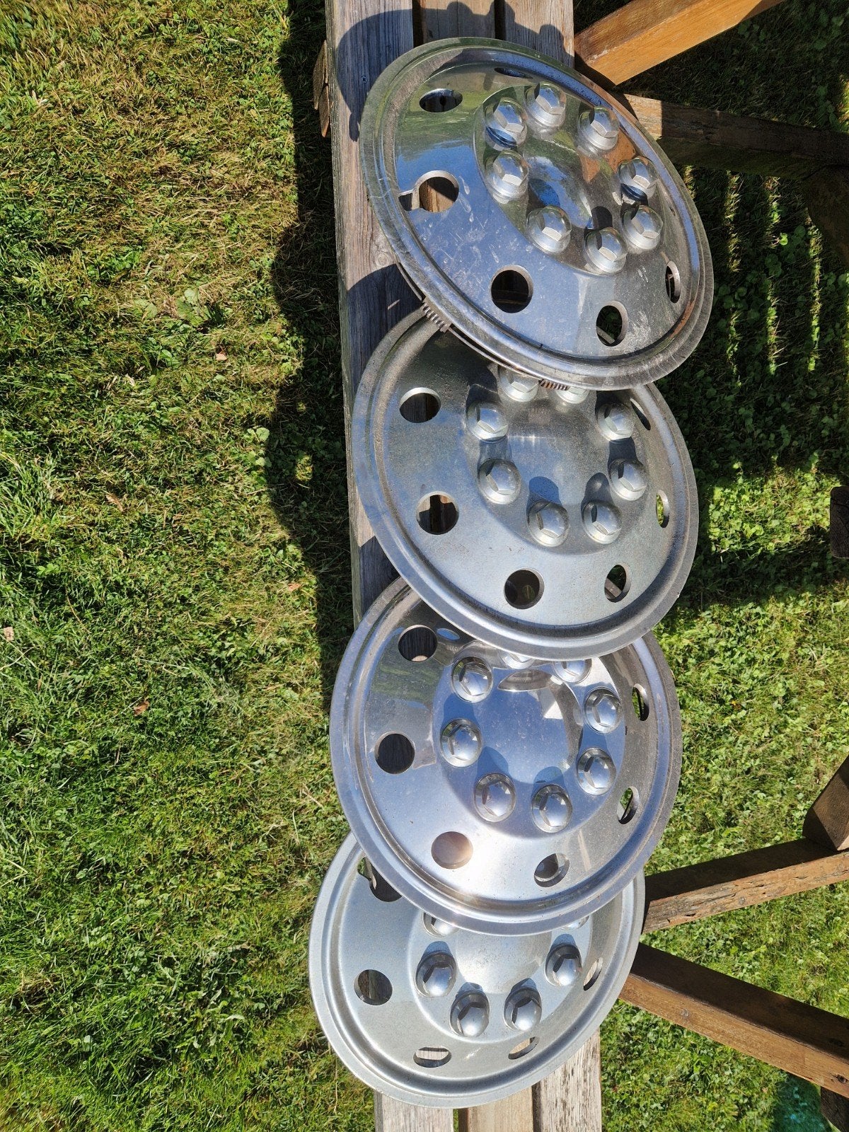 Wieldoppen 15 inch (chroom), Ophalen of Verzenden, Gebruikt