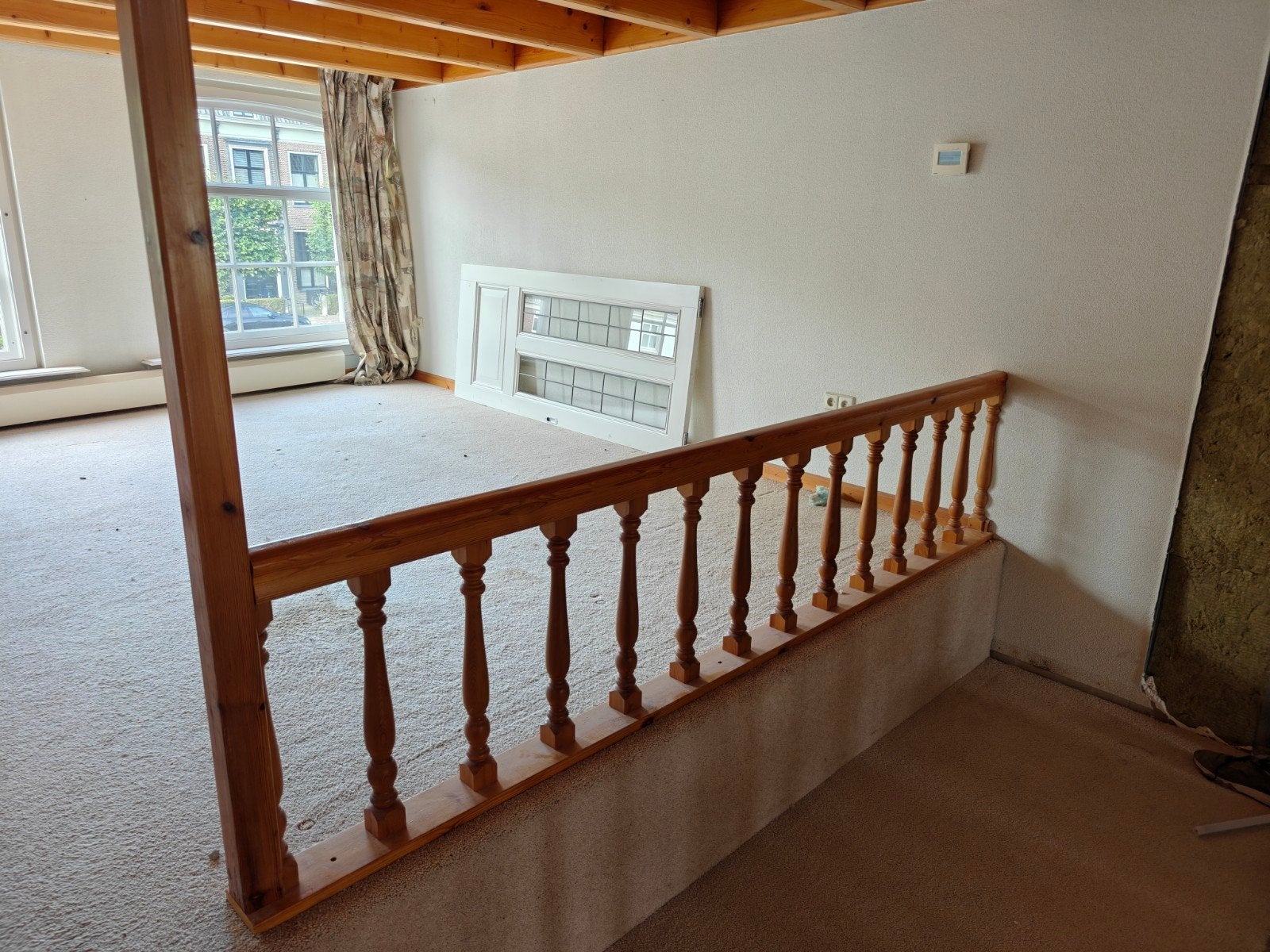 Houten balustrade / leuning, oude stijl grenen, Ophalen, Gebruikt, 200 cm of meer, 50 tot 100 cm
