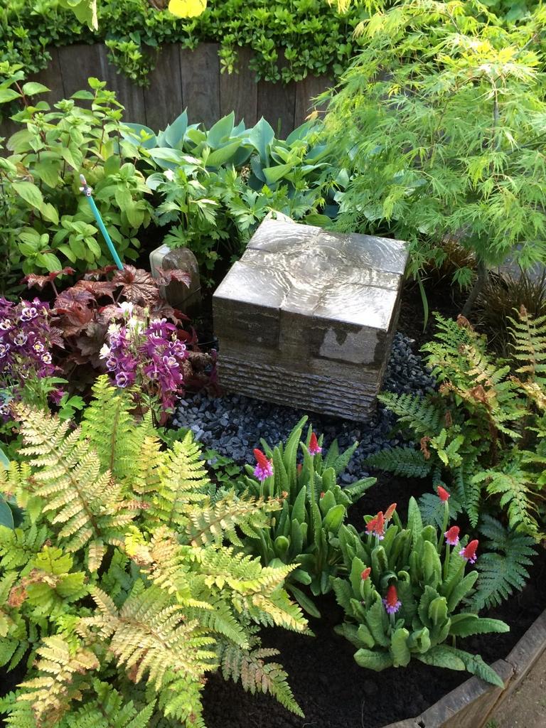 Waterornament hardsteen compleet met kuip en pomp, Tuin en Terras, Ophalen, Gebruikt, Hardsteen, Waterornament