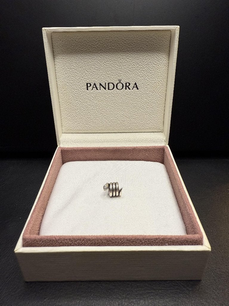 Pandora Snake bedel: Sterling Zilver 925/1000, Gebruikt, Pandora, Ophalen of Verzenden, 1 bedel