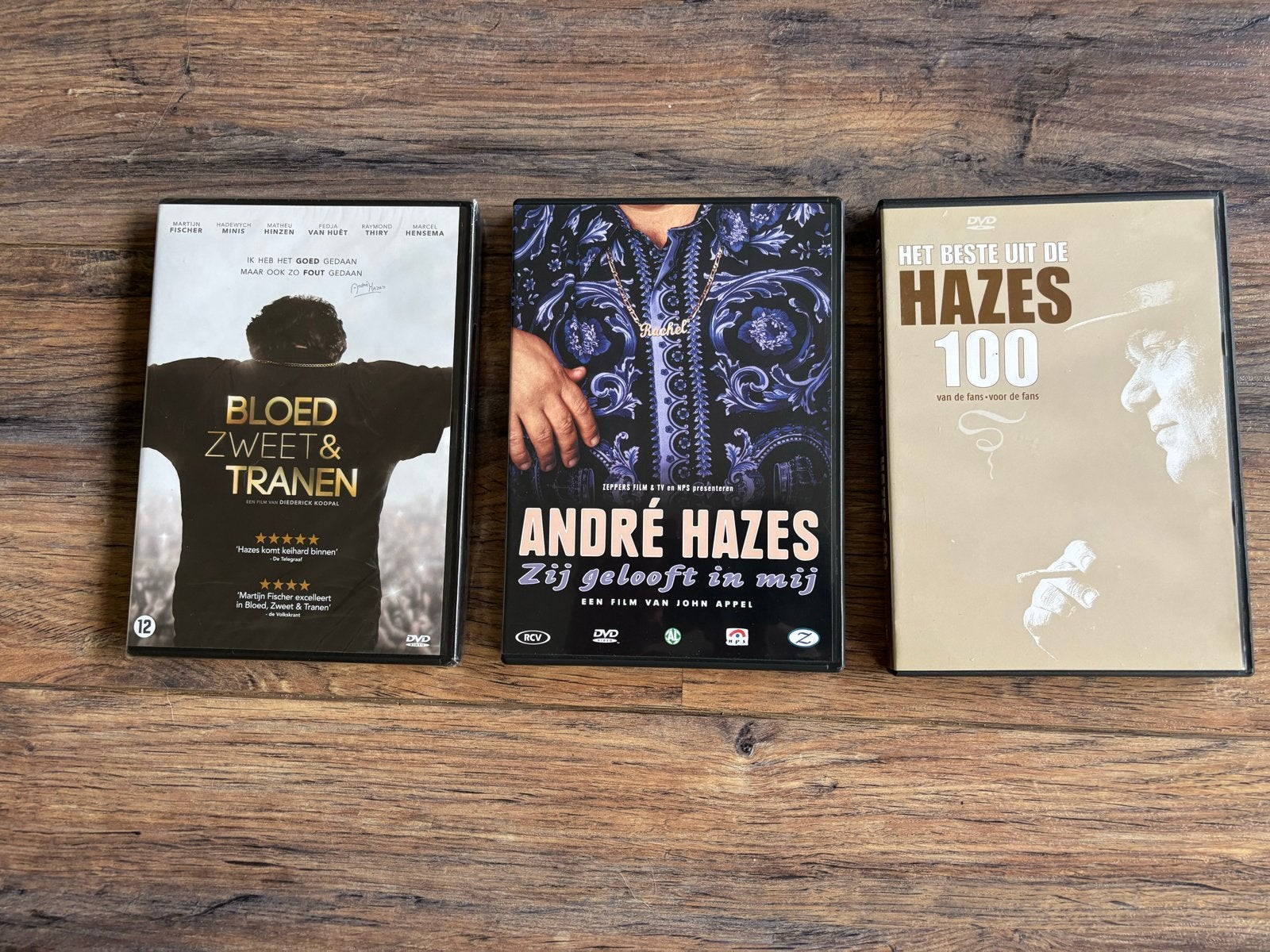 André Hazes DVD collectie: Bloed, Zweet & Tranen, Zij geloof, Gebruikt, Film, Vanaf 12 jaar, Inclusief doosje