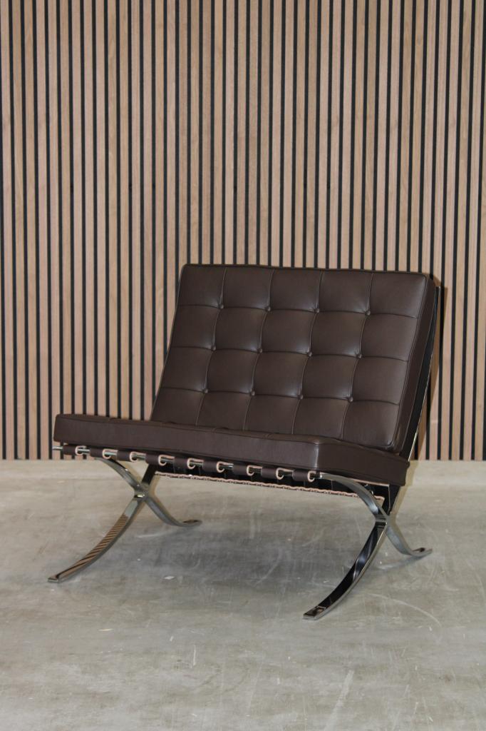Knoll Barcelona Chair - Volo Leather Chocolate, Antiek en Kunst, Antiek | Meubels | Stoelen en Banken, Ophalen of Verzenden