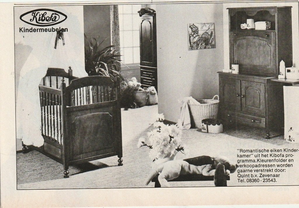 Retro reclame 1979 Kibofa Zevenaar wiegjes kasten, Verzenden, Overige typen