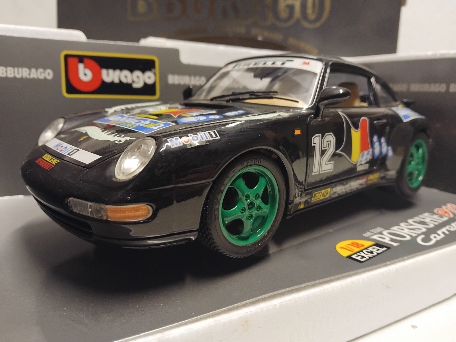 Porsche 911 Carrera Cup  zwart Bburago metal 1:18 KRD, Hobby en Vrije tijd, Ophalen of Verzenden, Zo goed als nieuw, Auto, Bburago