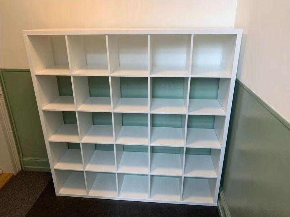 2x 25 vaks kallax open kast vakkenkast 5x5 wit Ikea, Ophalen, 5 laden of meer, 150 tot 200 cm, Zo goed als nieuw
