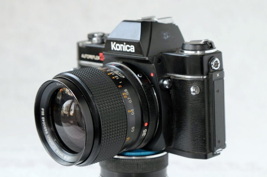 Konica Autoreflex TC SLR Camera, Konica Hexanon AR 35mm 2.8, Ophalen of Verzenden, Gebruikt, Spiegelreflex, Konica