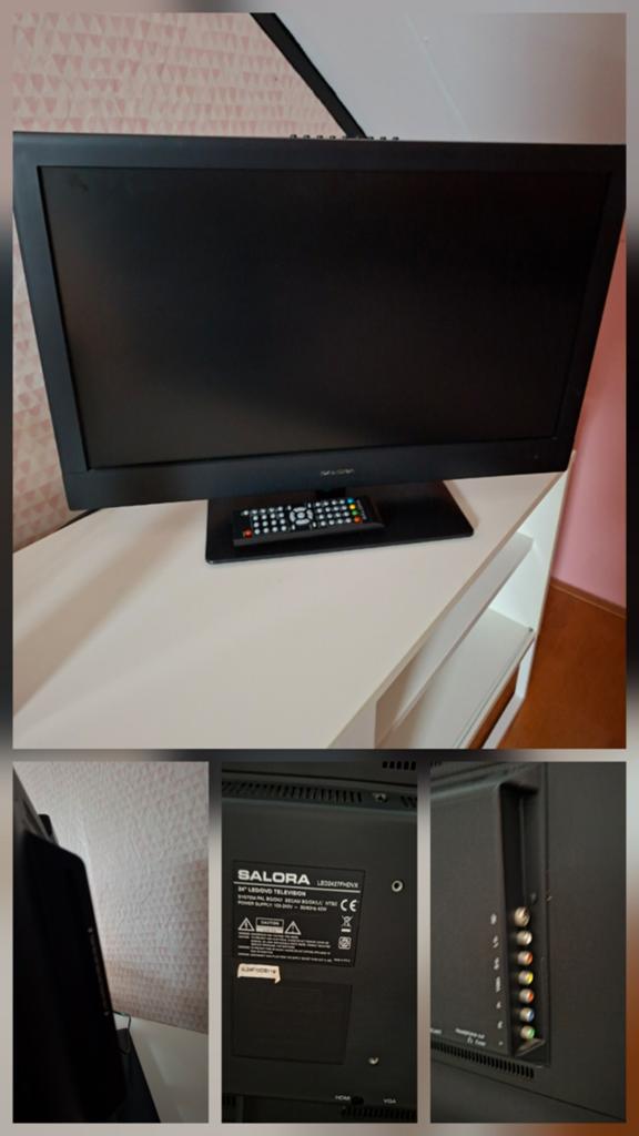 Salora 24" LED/DVD Televisie - LED2427FHDVX, 50 Hz, Ophalen, Overige merken, Gebruikt