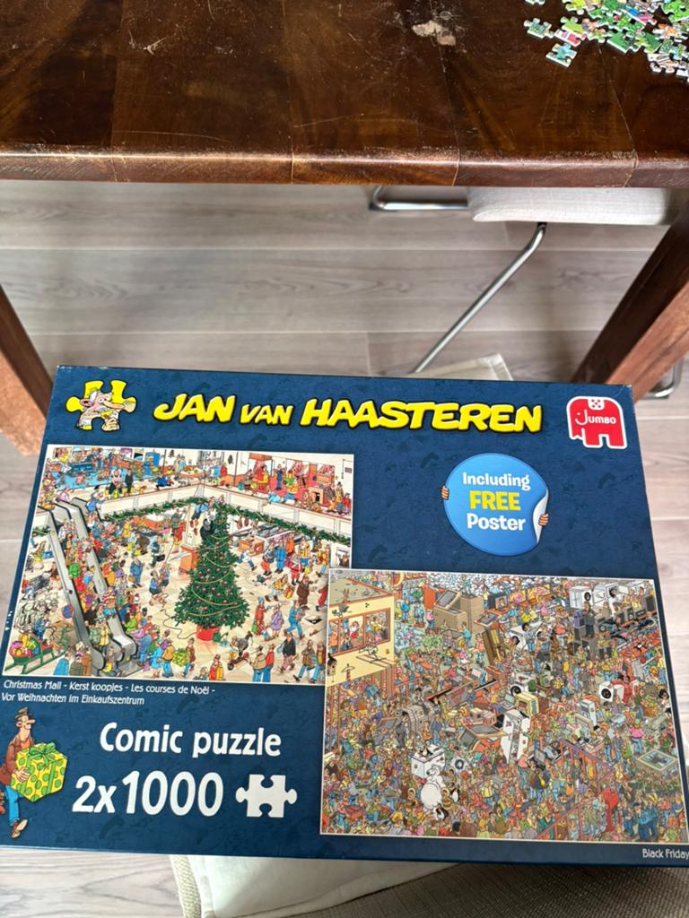 Jan v h puzzel. 2 x 1000 stukjes., Ophalen of Verzenden, 500 t/m 1500 stukjes, Zo goed als nieuw, Legpuzzel