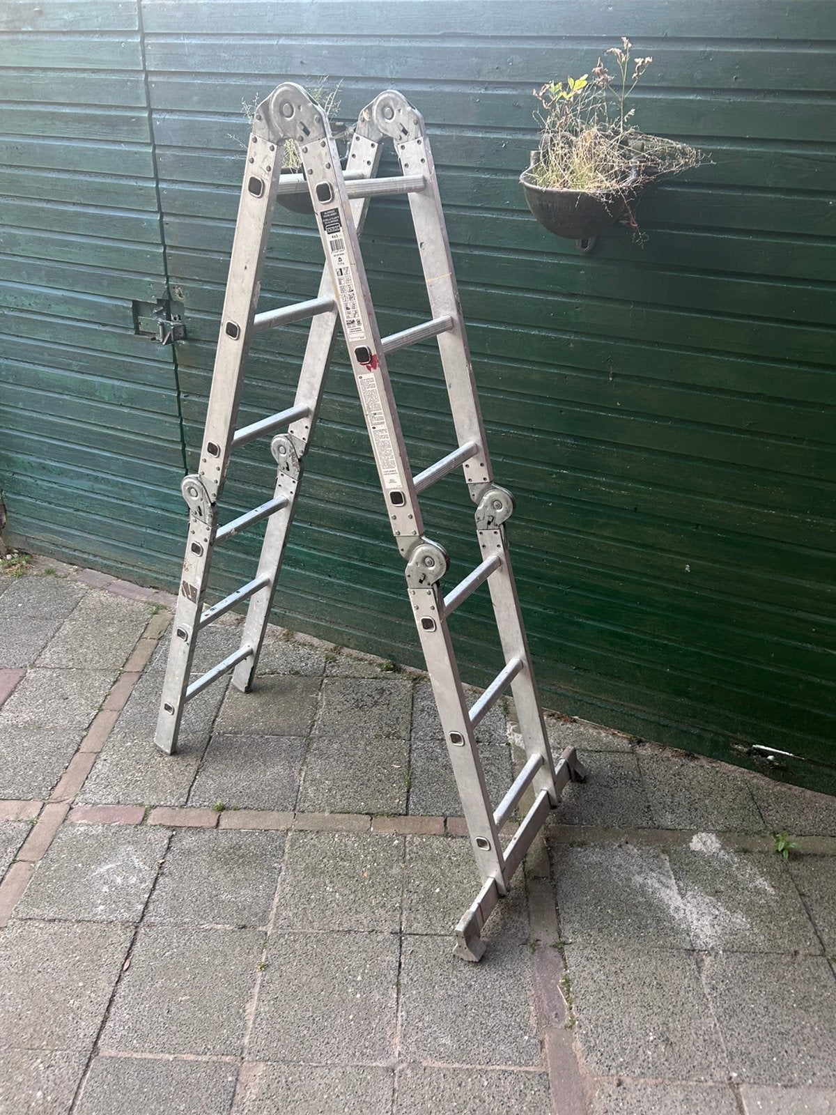 Multifunctionele aluminium ladder 4x3 treden excelsior, Doe-het-zelf en Verbouw, Ladders en Trappen, Ophalen, Gebruikt, Ladder