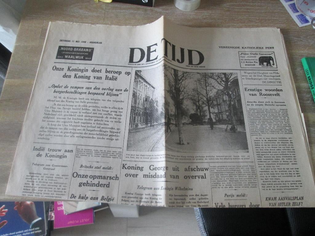 De Tijd zaterdag 11 mei 1940, Ophalen of Verzenden, Tweede Wereldoorlog, Zo goed als nieuw, Overige onderwerpen