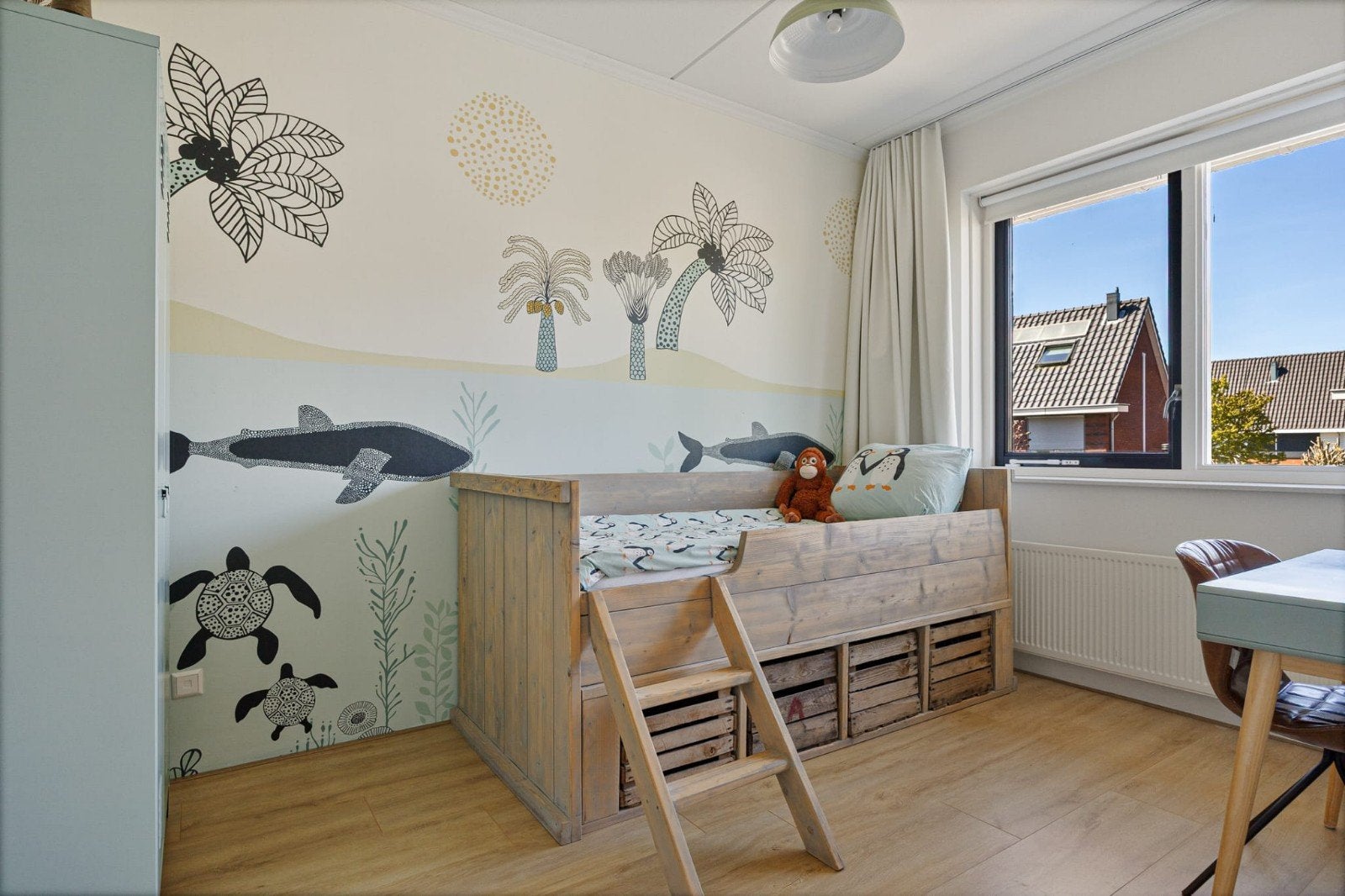 Steigerhouten kinderbed 200x90 met matras en lattenbodem, Ophalen, Gebruikt, 90 cm, Eenpersoons