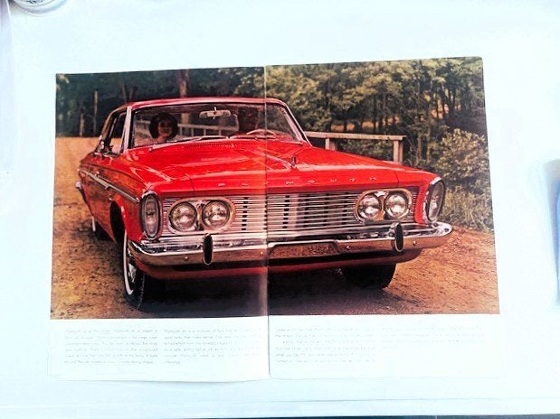 Autofolder PLYMOUTH 1963, Verzenden, Gelezen, Overige merken