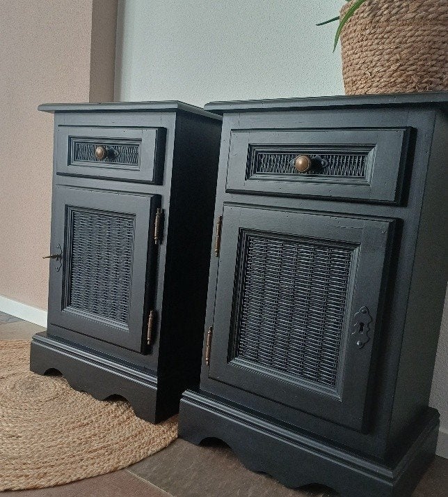 2 vintage nachtkastjes, Ophalen, Minder dan 45 cm, Minder dan 55 cm