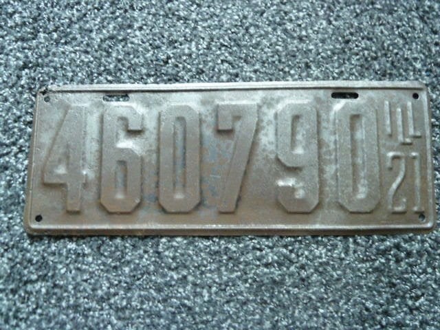 Kentekenplaat licenseplate Illinois 1921 USA, Verzenden, Gebruikt, Auto's