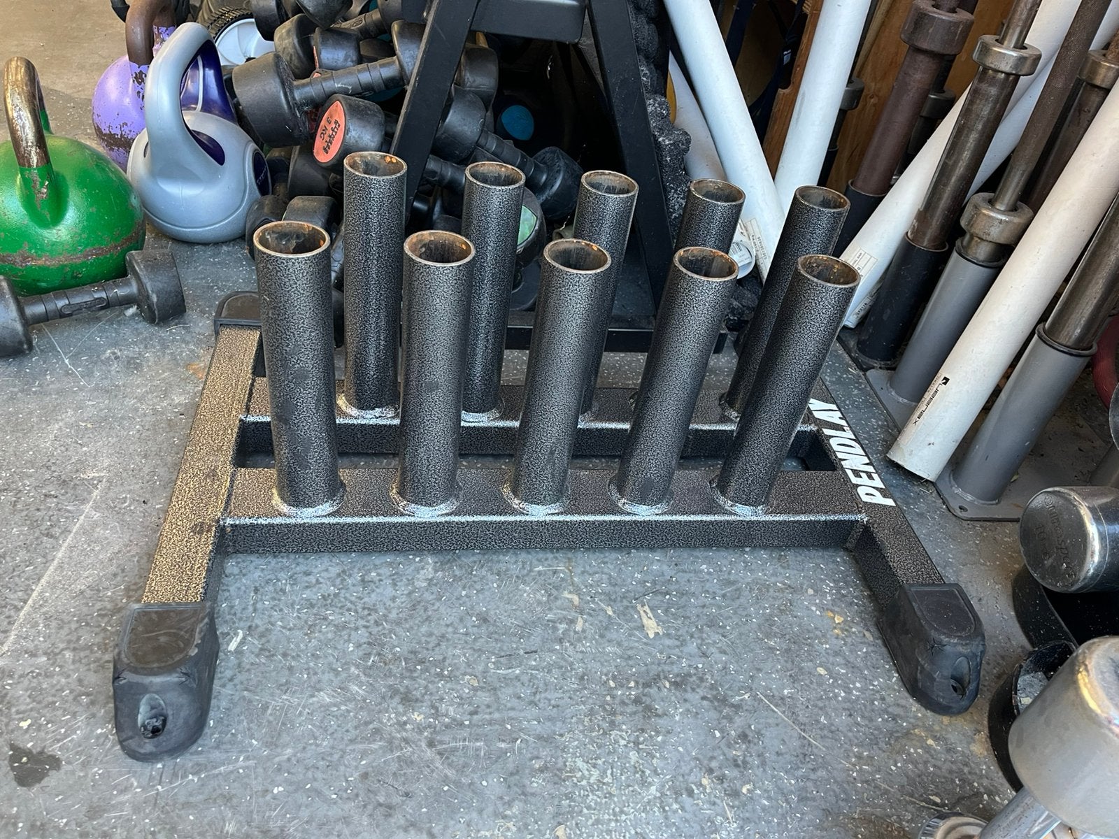 Pendlay olympische halter stang rek 10, Gebruikt, Halterstangen, Ophalen of Verzenden, Stangen rek