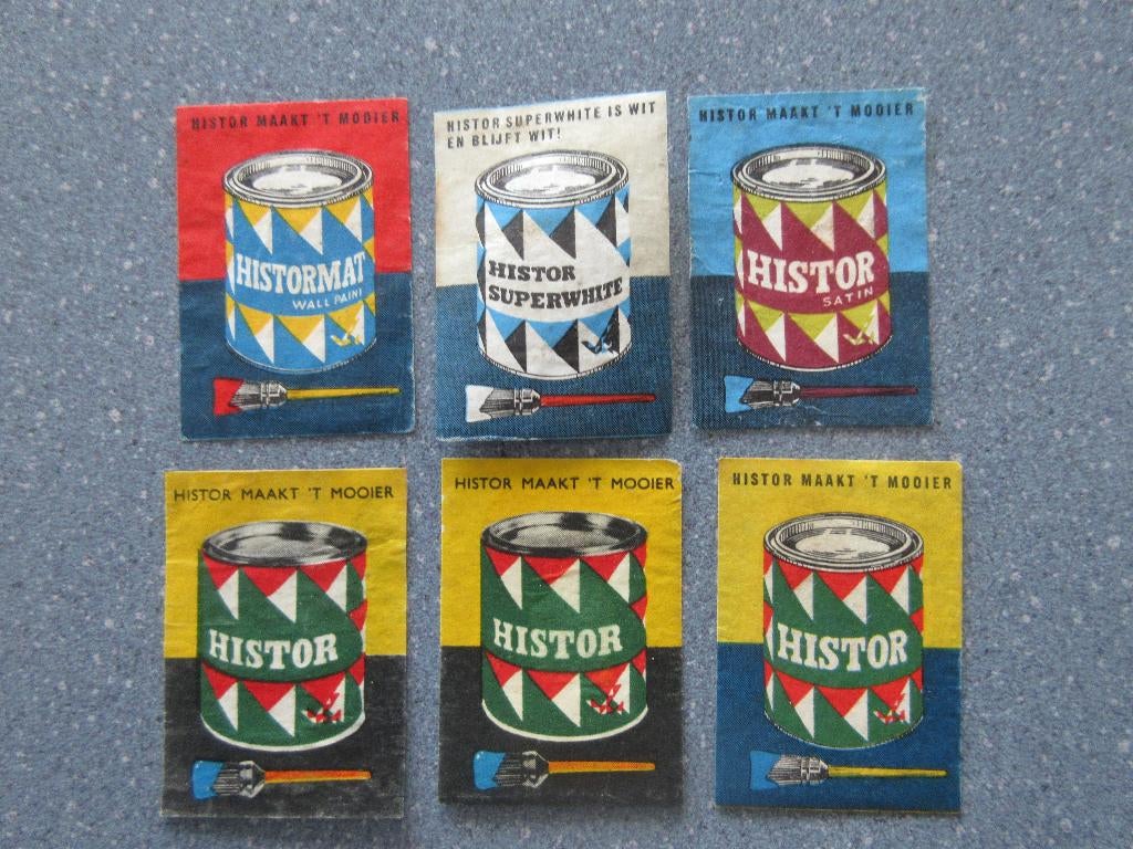 6 x Histor verf, Verzamelen, Verzenden, Gebruikt, Luciferdoosjes of -merken