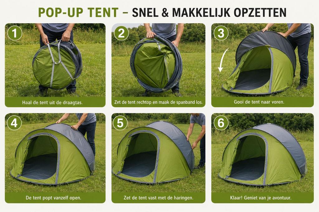 Nieuwe Eurotrail Jump festivaltent 2-persoons, Ophalen of Verzenden, Nieuw, Tot en met 2
