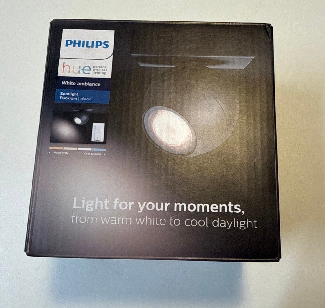 Philips Hue Buckram Spotlight Zwart - White Ambiance GU10, Zwart, GU10, Nieuw, Ophalen of Verzenden