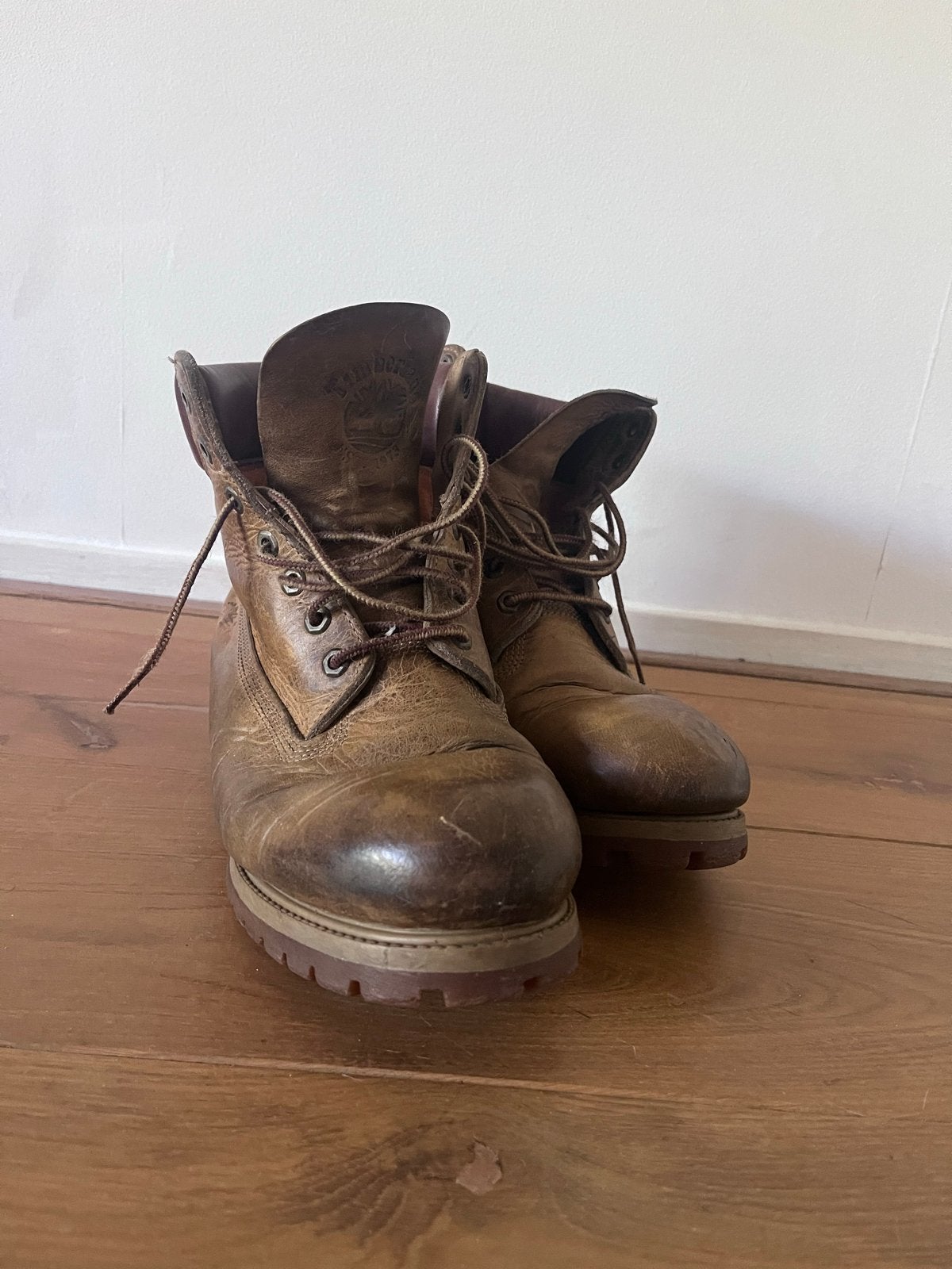 Timberland Boots - Maat 44 - Bruin Leer, Kleding | Heren, Schoenen, Ophalen of Verzenden, Gedragen, Bruin, Boots