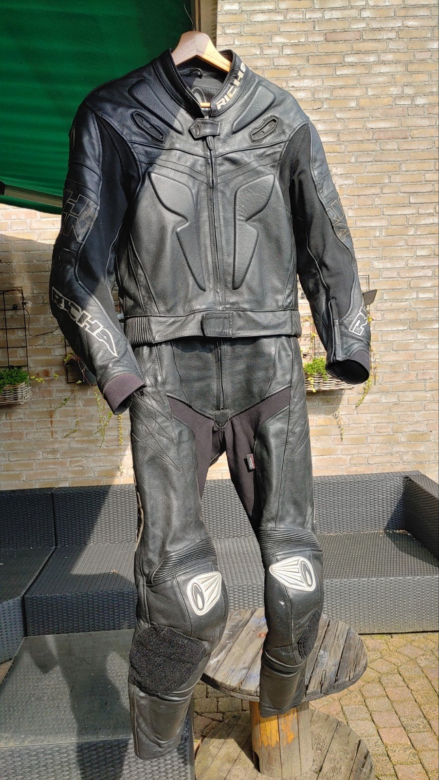 Richa 2-delig leren motorpak, maat 50, Motoren, Ophalen, Tweedehands, Combipak, Richa