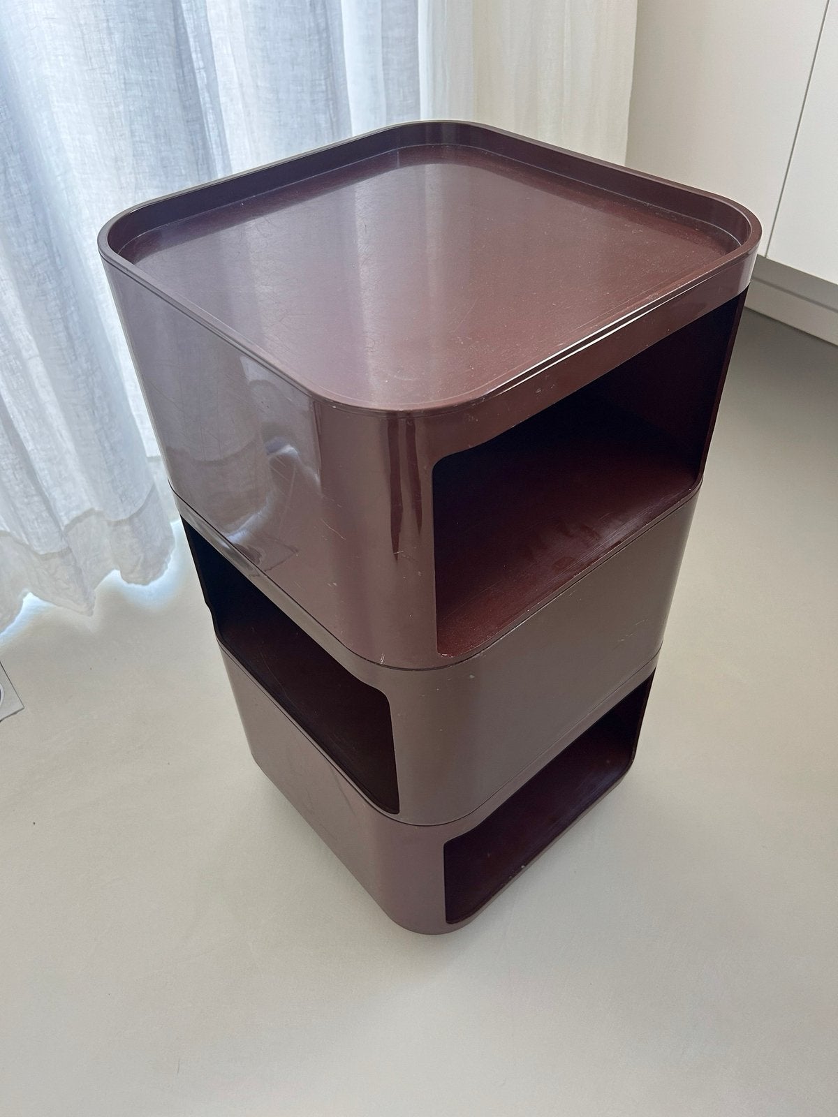 Vintage Kartell componibili rechthoekig bruin, Huis en Inrichting, Slaapkamer | Nachtkastjes, Ophalen, Kunststof, Gebruikt, 55 tot 70 cm