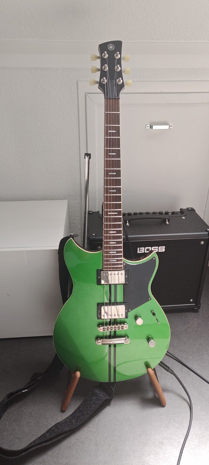Yamaha RSS20 Flash Green elektrische gitaar + accessoires, Muziek en Instrumenten, Ophalen, Zo goed als nieuw, Solid body, Overige merken
