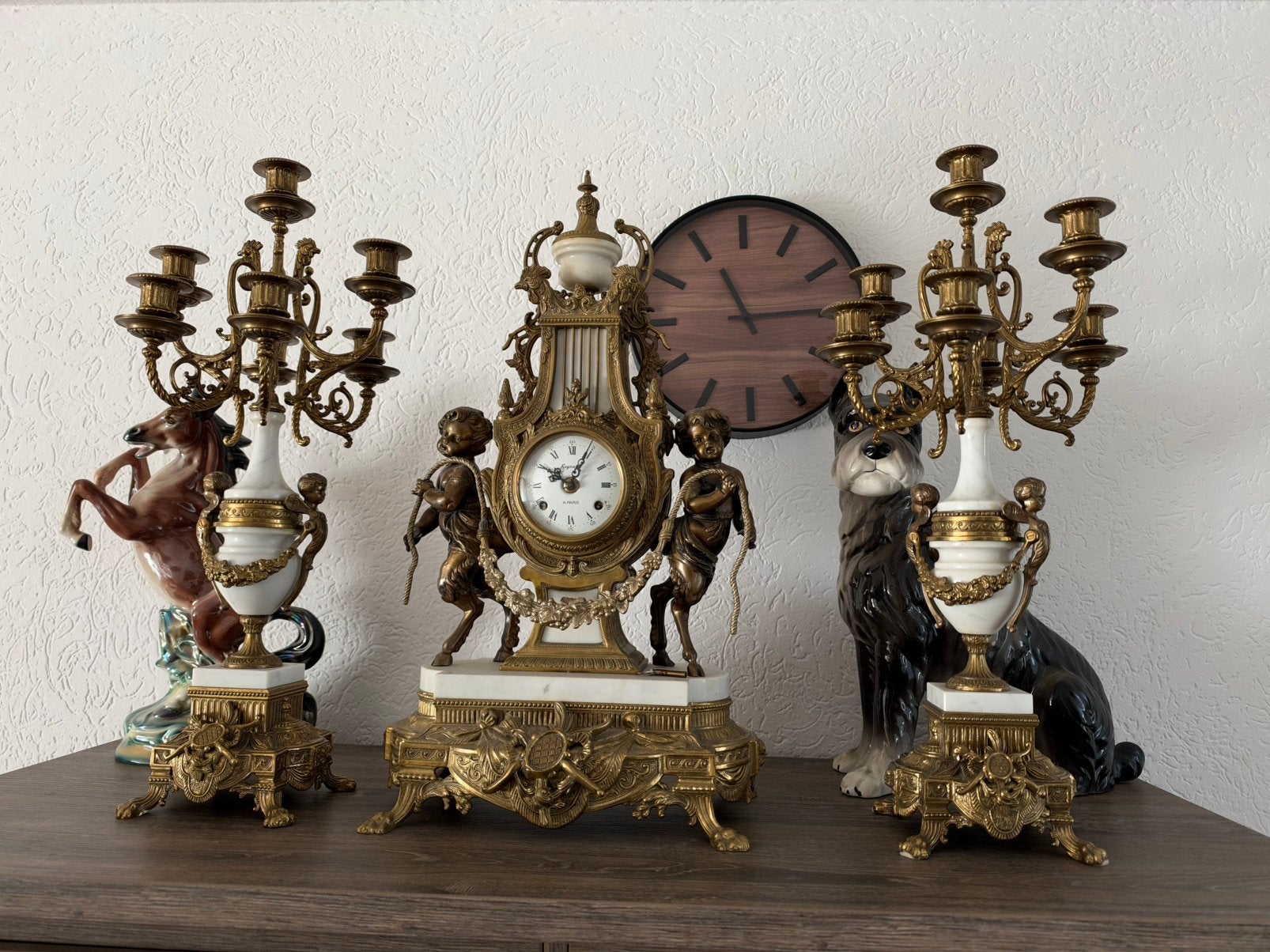 Te koop super mooi Louis XVI klokkenstel in goede staat, Antiek en Kunst, Ophalen